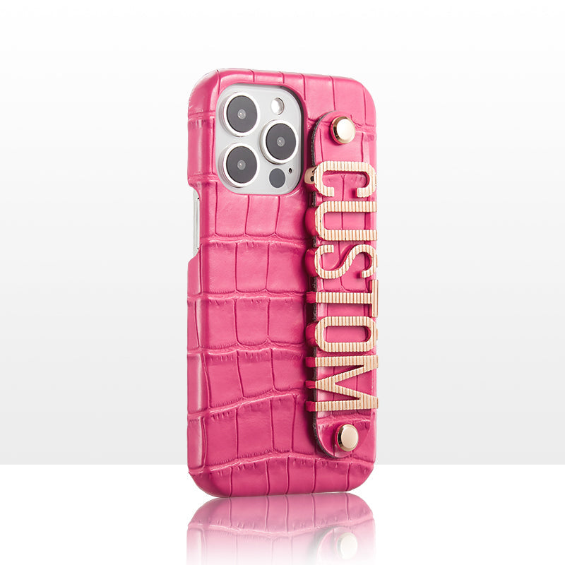 Alphabet Charms Leather iPhone Case (Customized)